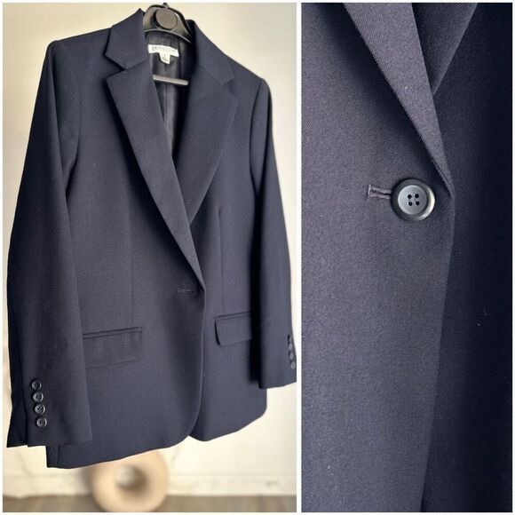 Pendleton Petite 12 Virgin Wool Blazer Navy - Picture 5 of 5